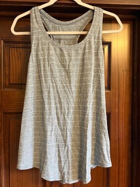 lululemon athletica Gray Striped Racerback Tank Top